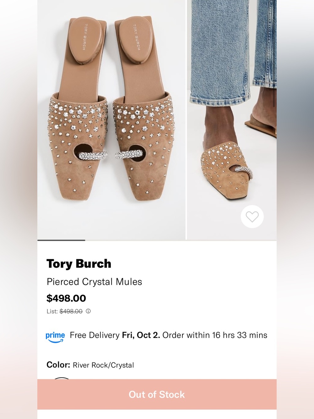Tory Burch Pierced Crystal Mules - Picture 2 of 10